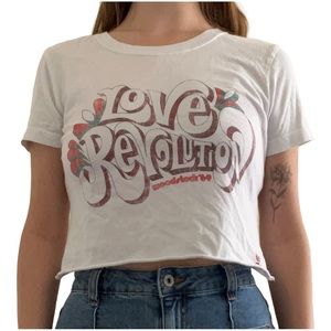 PROJECT KARMA LOVE REVOLUTION WOODSTOCK CROPPED T SHIRT